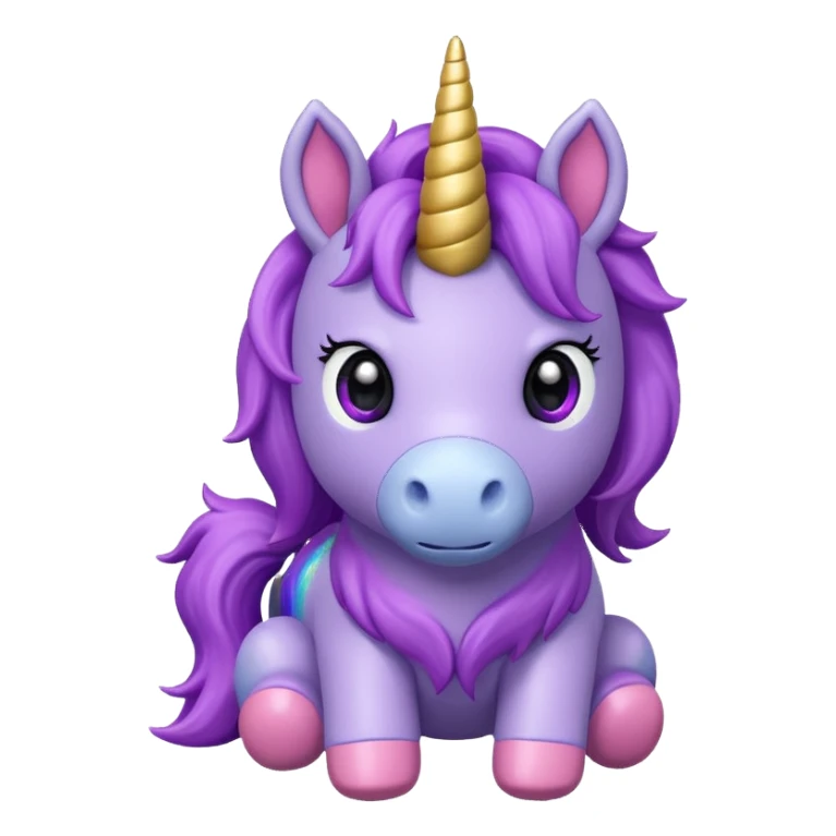 voilet unicorn toy facing camera sticker