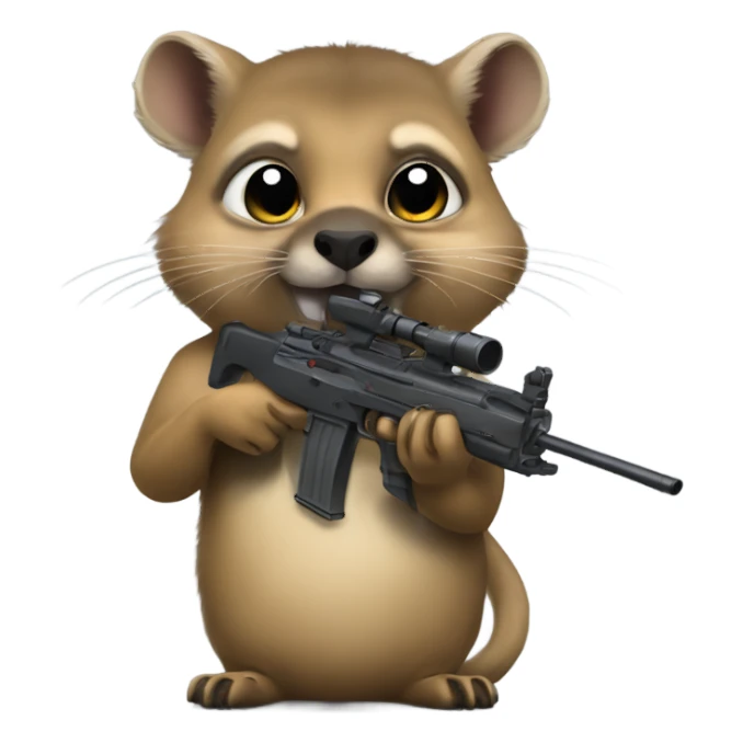 Hyrax holding a rifle sticker