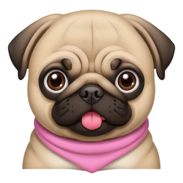 Pug  com um laço rosa na  cabeça sticker