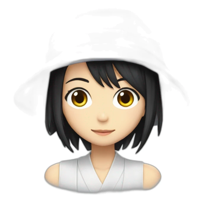 Rukia Kuchiki with engineering hat sticker