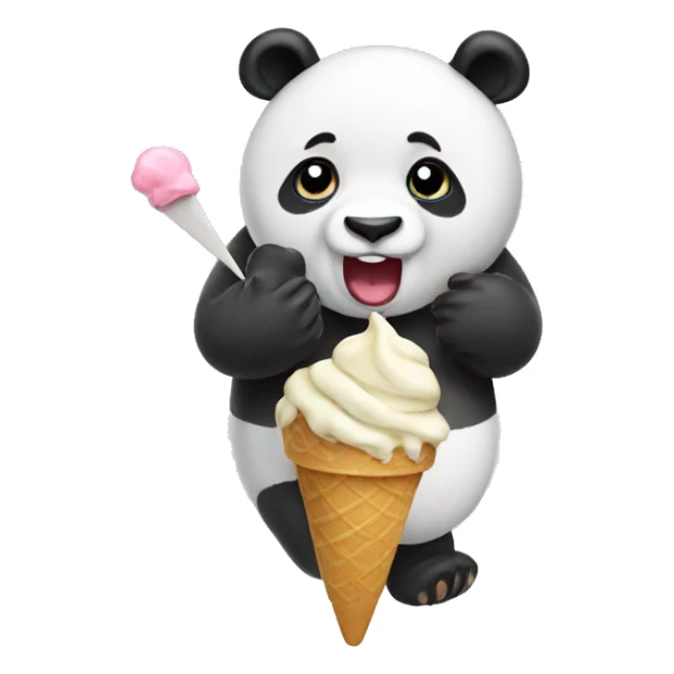 Panda eating ice cream sticker