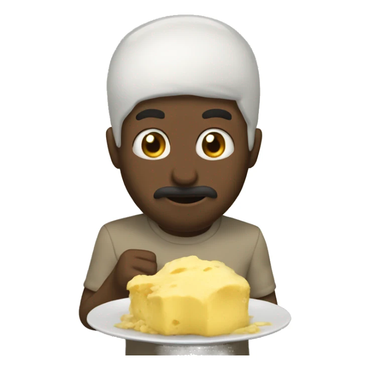 He eats dates, flour, butter and a sweet called Qashd. sticker