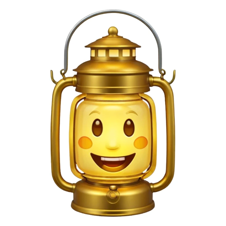 lantern emoji with laughing face sticker
