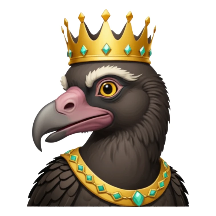 old black vulture wearing crown  sticker