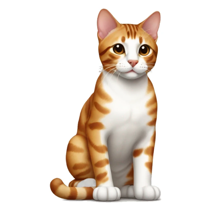 ginger brown white bengal cat cute  sticker