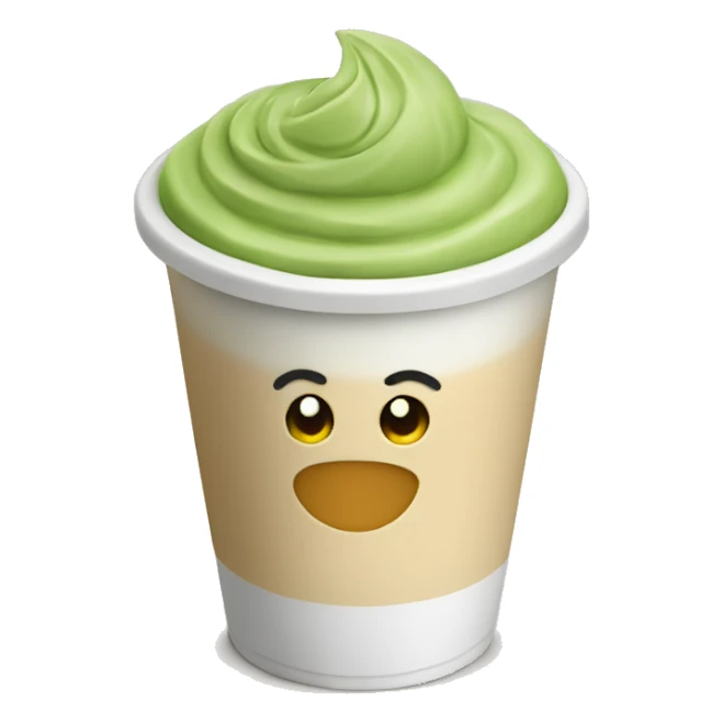 Matcha latte in a plastic cup  sticker