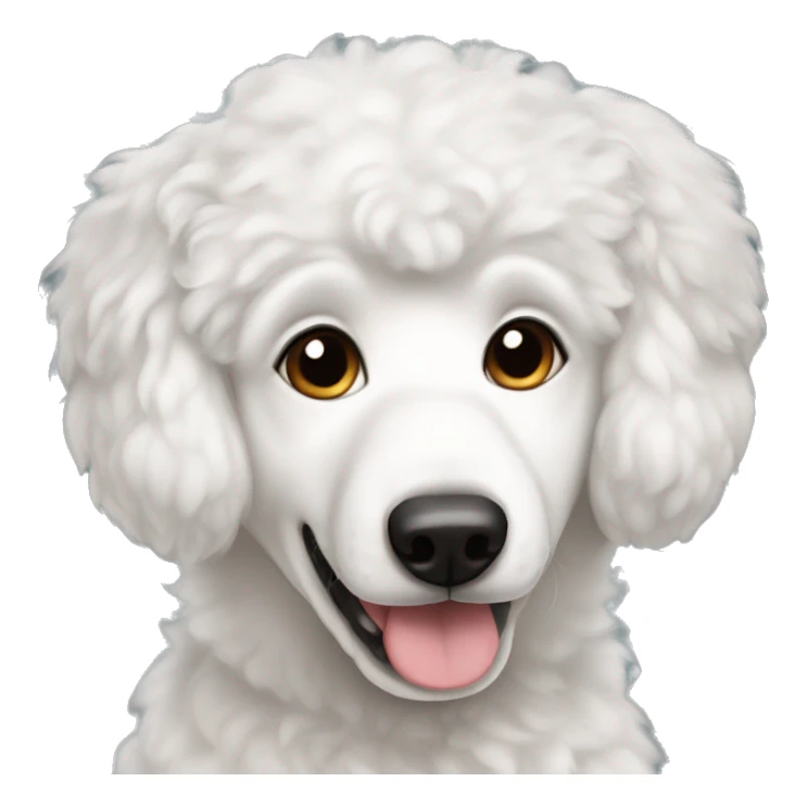 white Husky poodle floppy ears sticker