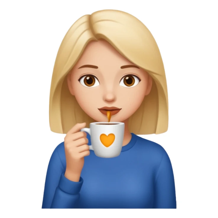 Girl drinking coffee sticker