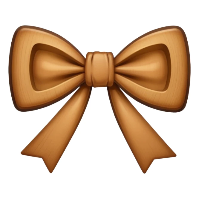 a bow with tan and brown sticker