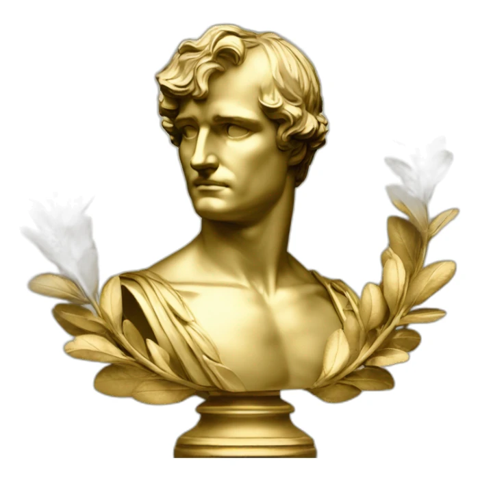 Laurel wreath napoleon golden statue sticker