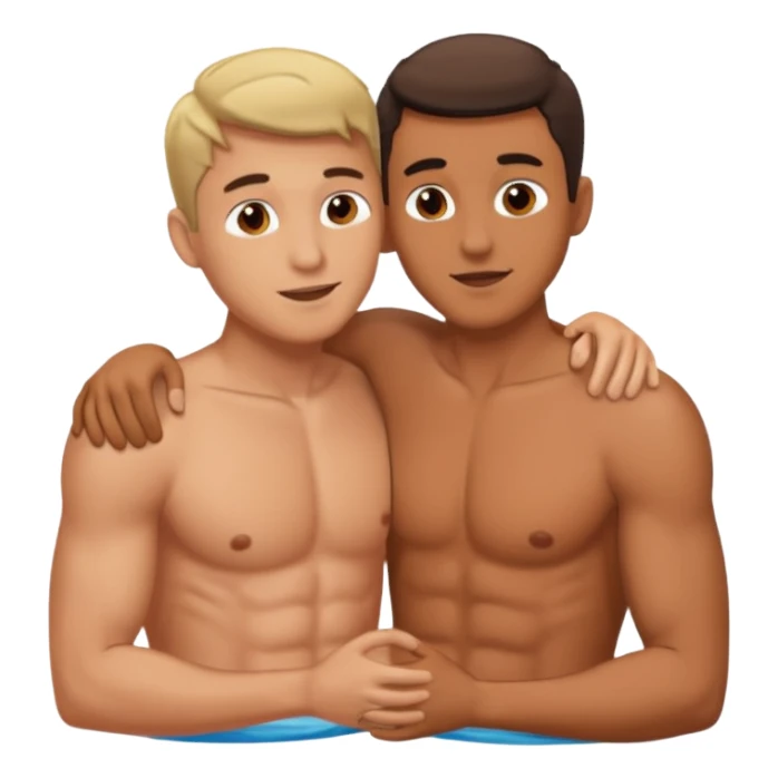 2 shirtless men making out sticker