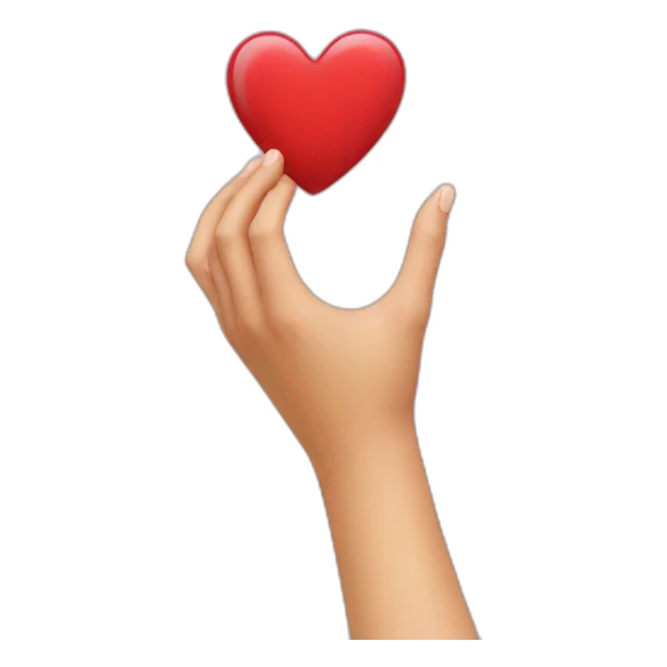 Showing heart in hand  sticker