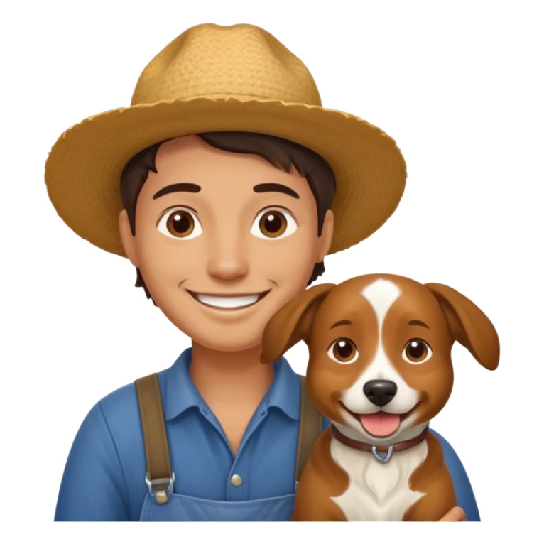 farmer with pet sticker