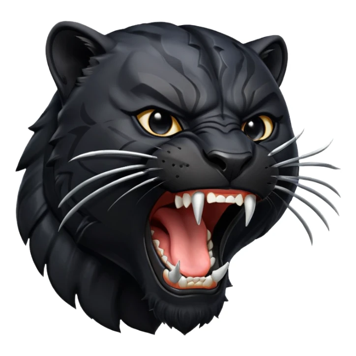 black panther showing teeth roaring sticker