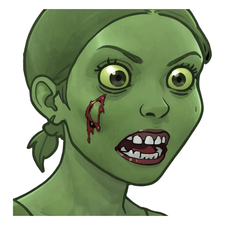 girl zombie  sticker
