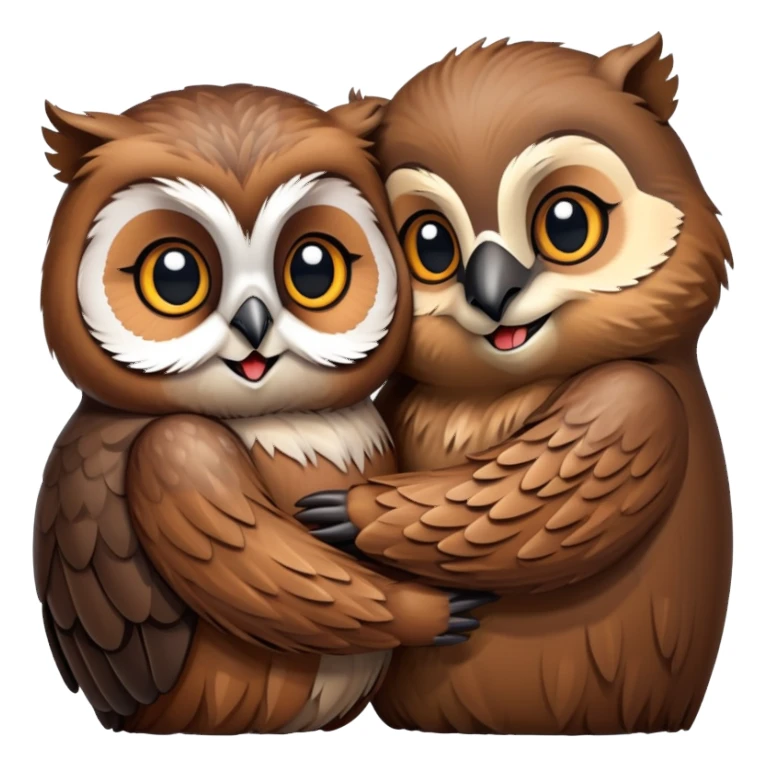 owl hugs beaver sticker