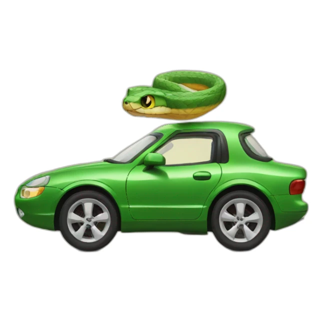 Snake drives a car sticker