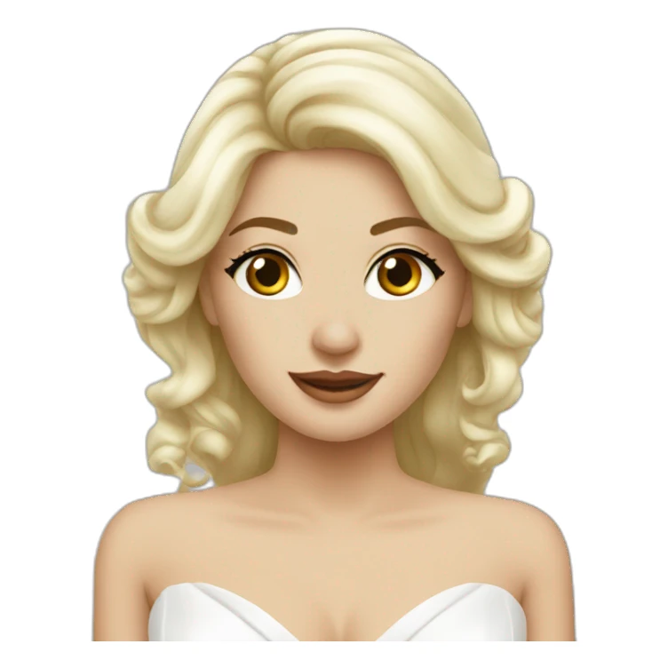 white blond beautiful bride sticker
