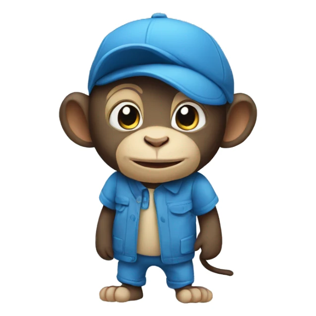 a mix between a monkey and a mouse, color blue sticker