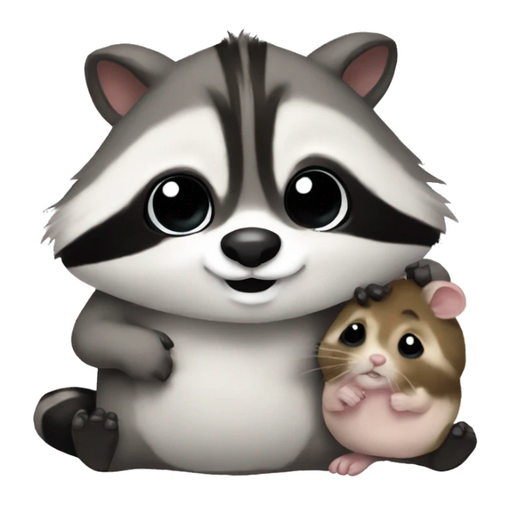 Racoon and hamster hugginh sticker