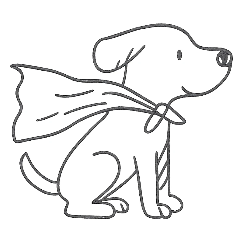 dog with superman cape sticker