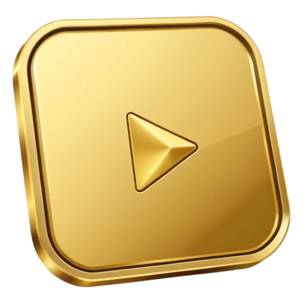 youtube golden play button with res edges sticker