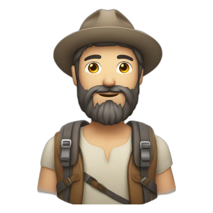 Rik world traveller with beard small guy sticker