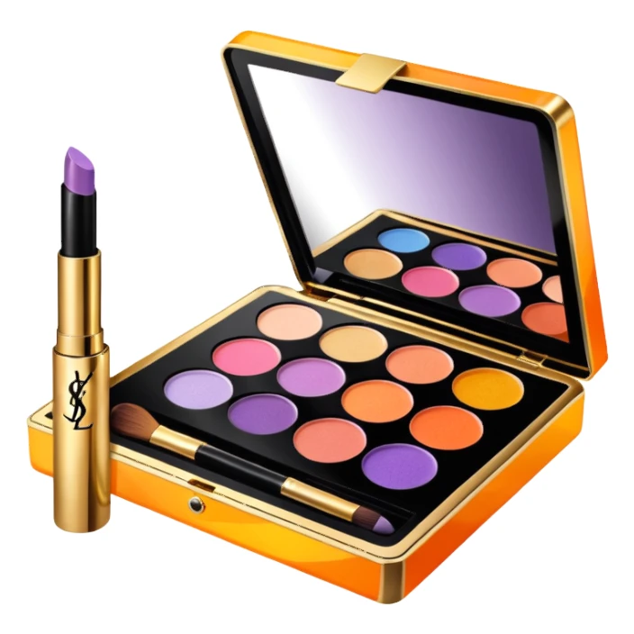 Make up kit YSL  lila yellow orange shell design sticker
