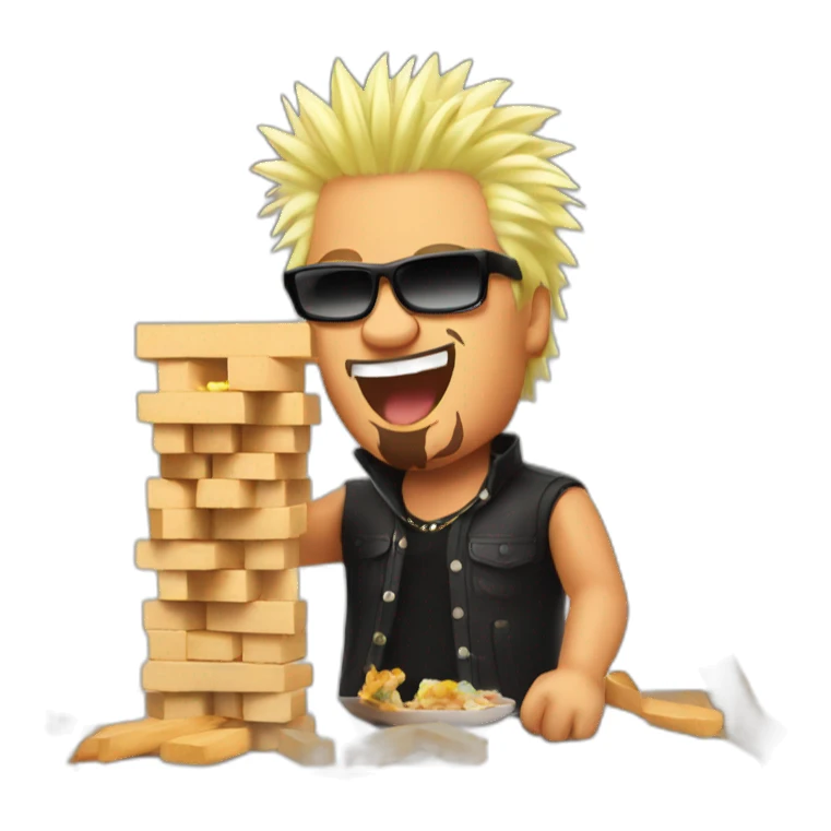 guy fieri eating jenga sticker