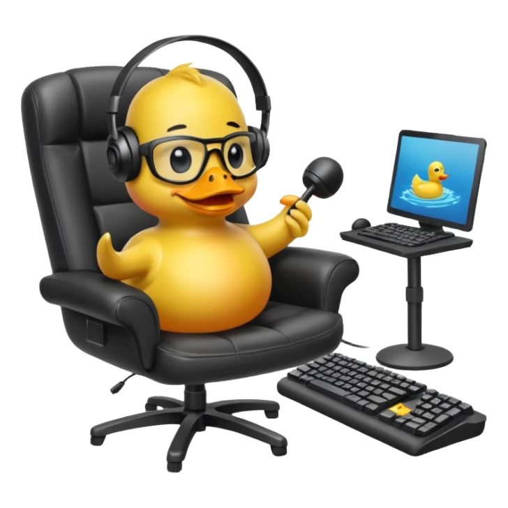 Rubber ducky playing fps game sticker