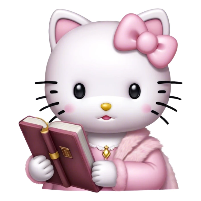 Hello Kitty holding a light pink holy bible sticker