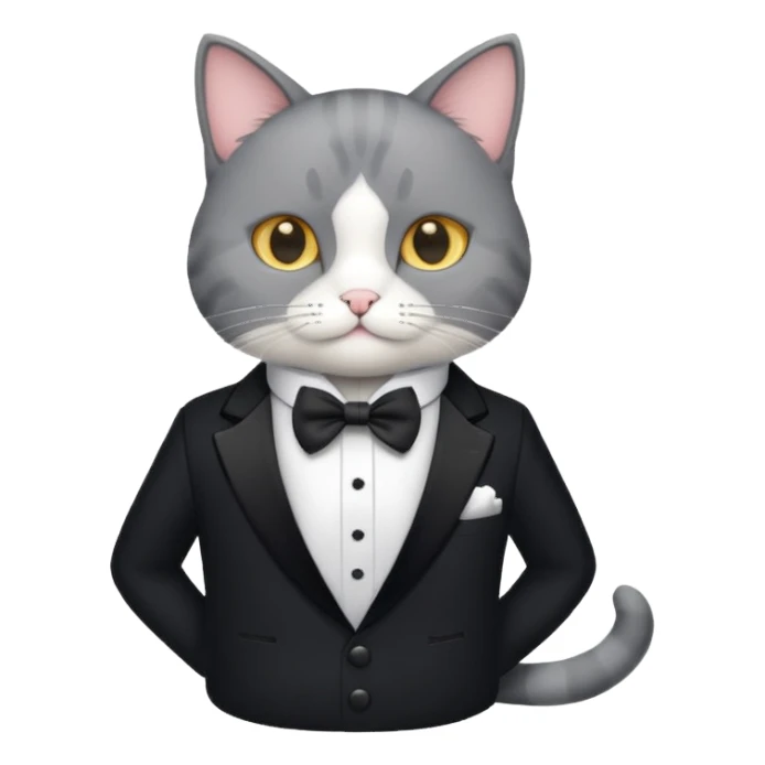 Cat  with tuxedo on sticker
