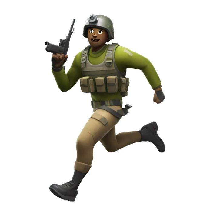 fortnite soldier running sticker