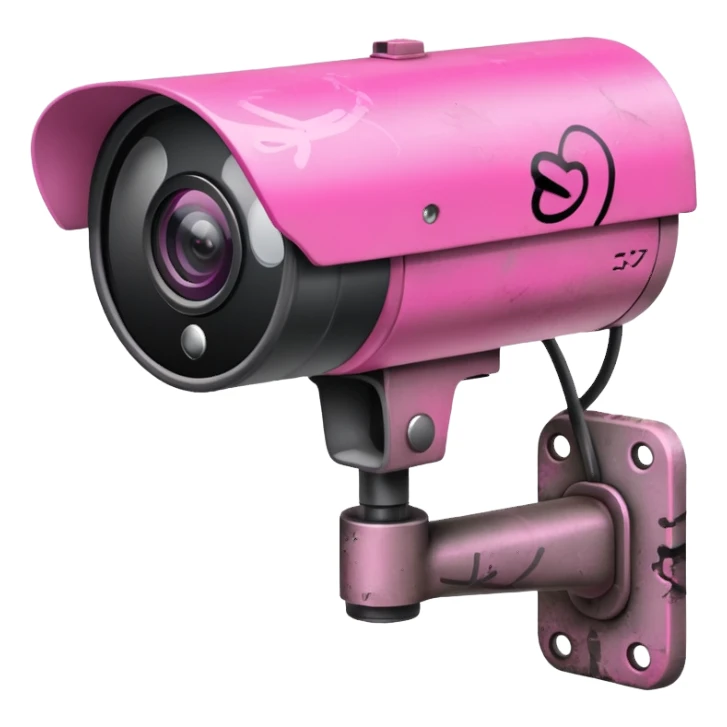 Security Camera pink with graffity sticker