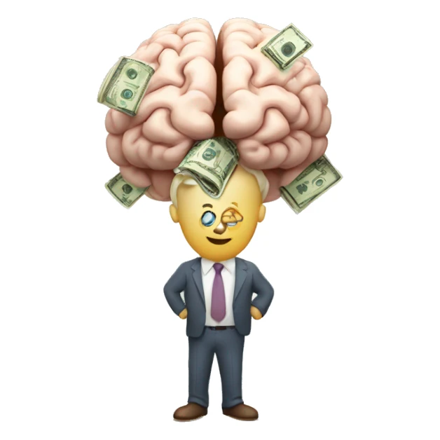 brain with money like ideas sticker