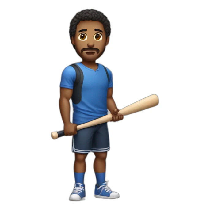 man with tanktop and baseball bat sticker