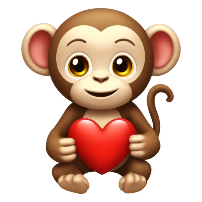 Cute monkey give a red hearth  sticker
