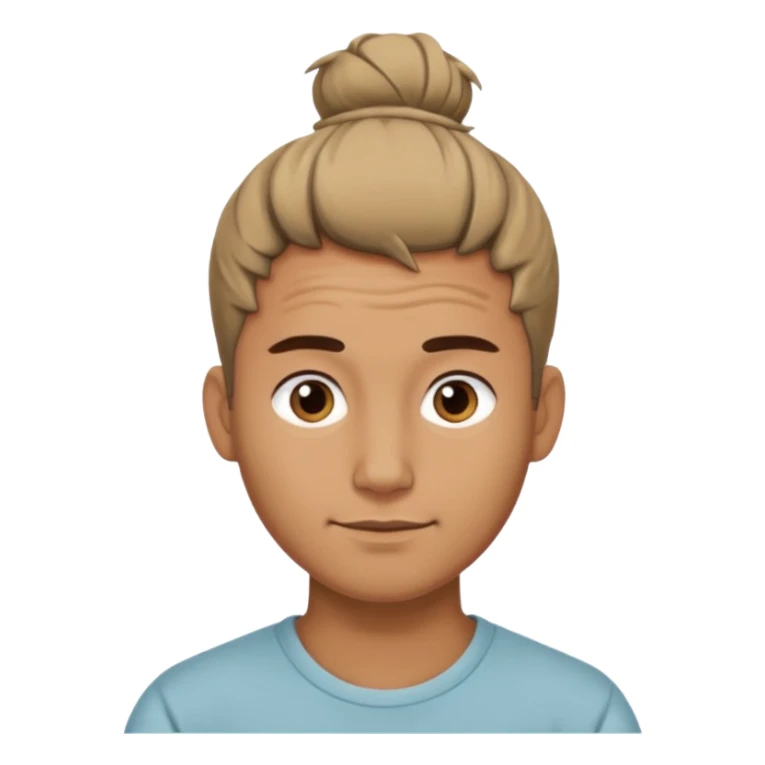 Messy top bun men sticker