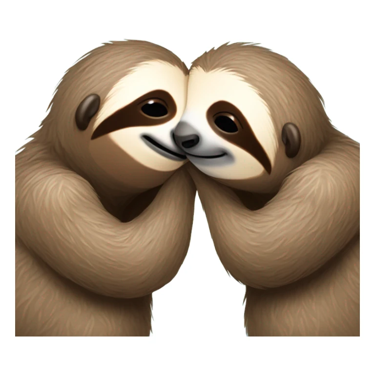 Sloth kissing sticker