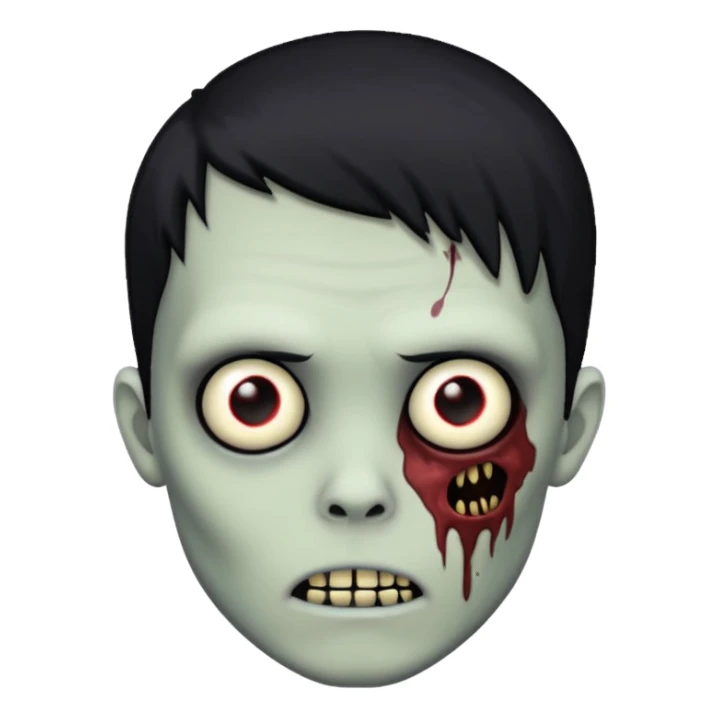 zombie boy emo with black hair  sticker