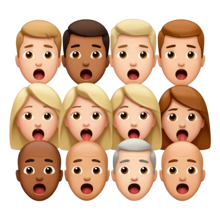 yawning people sticker