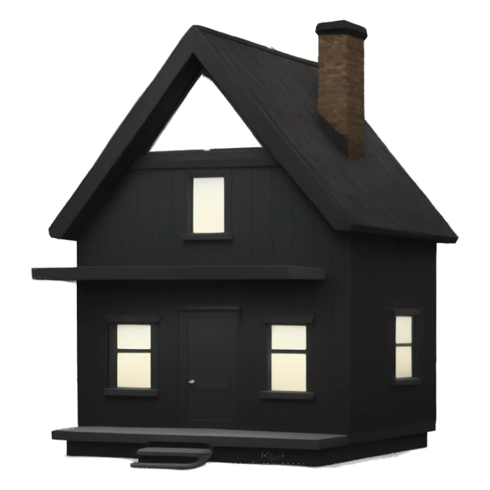 modern black cabin in woods sticker