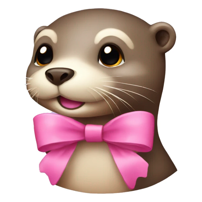 An otter with a pink bow  sticker