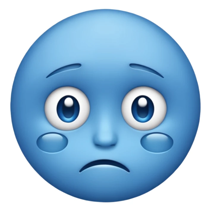 Sad face blue. emoji  sticker