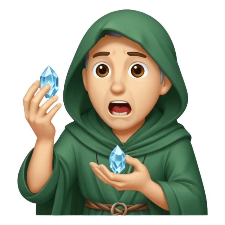 druid character gasping holding cracked crystal sticker