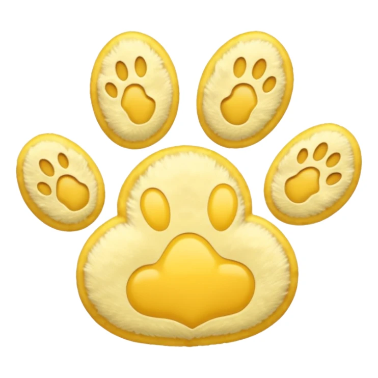 a pastel yellow pawprint sticker