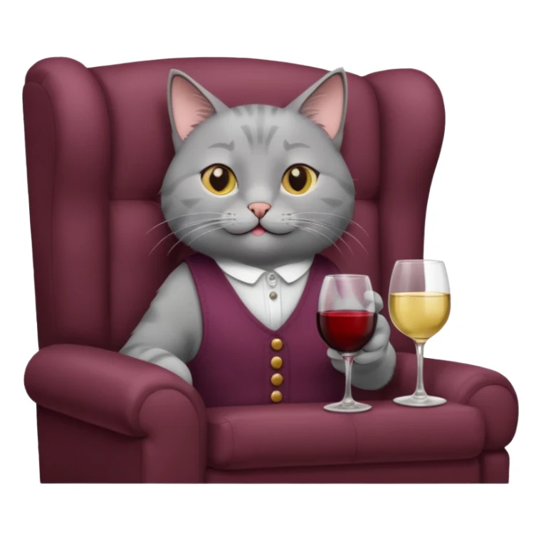 gray Cats On A Couch With Wine sticker