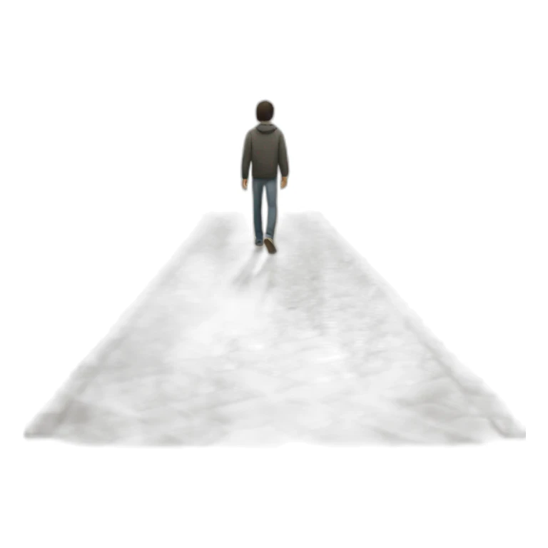 drawing person walking a path in perspective sticker