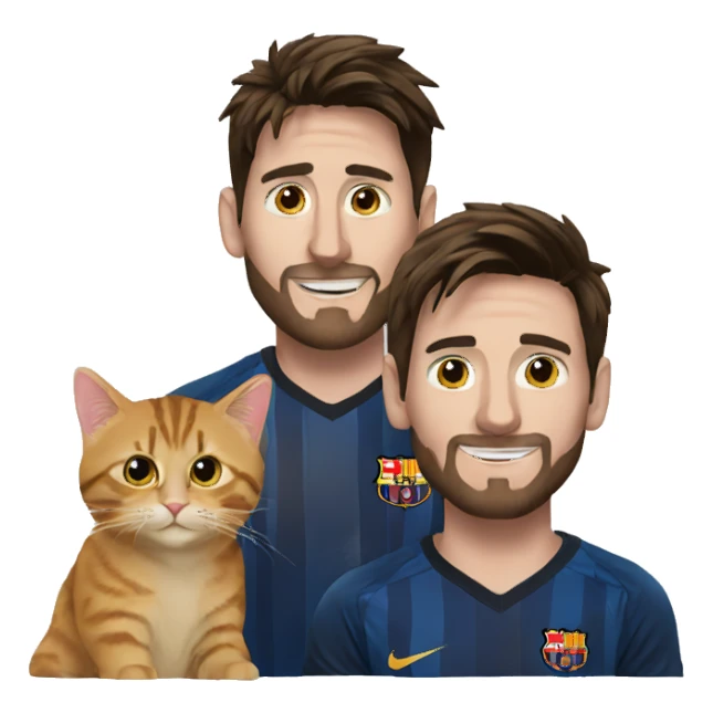 Messi and cat sticker