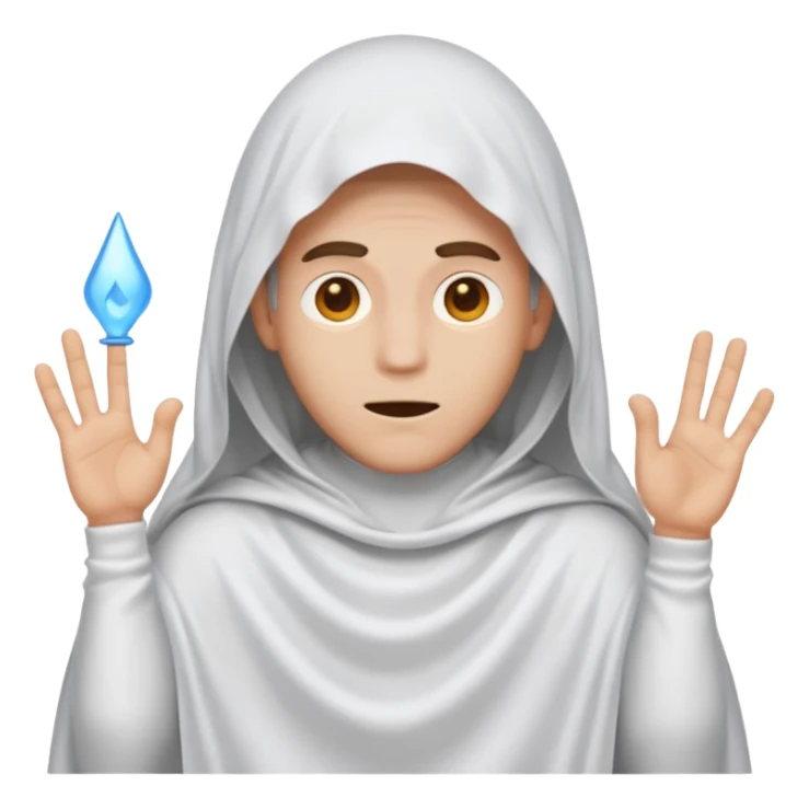 Make a guy in a ghost outfit with a point top sticker